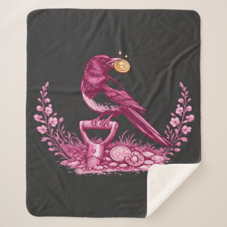 Metal Detectorist Magpie  Sherpa Blanket