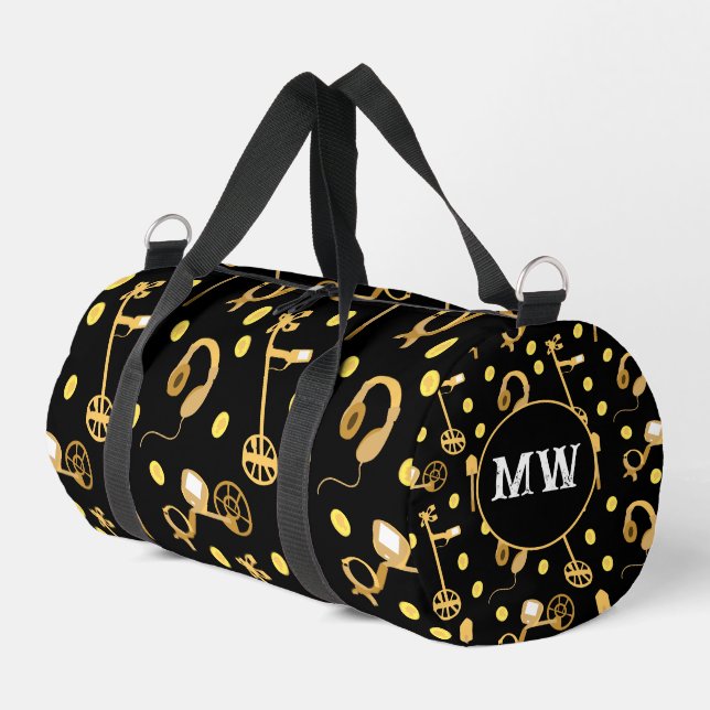 Metal Detectorist Patterned Monogram Duffle Bag (Left Corner)