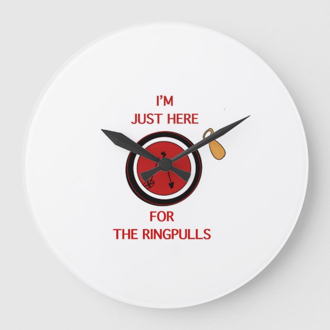 Metal Detectorist Ring Pull Large Clock (Front)