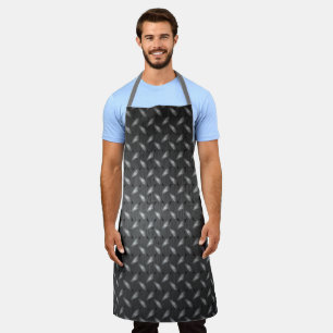 Metal Diamond Chequered Plate Heavy Metal ManCave Apron
