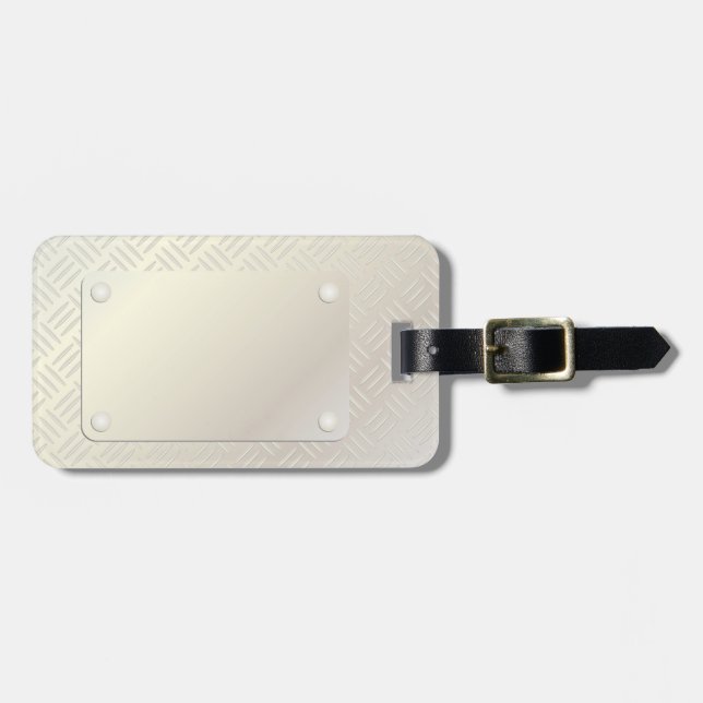 Metal diamond pattern luggage tag (Front Horizontal)