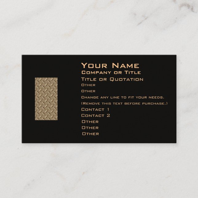 Metal Diamond Plate Business Card (Front)