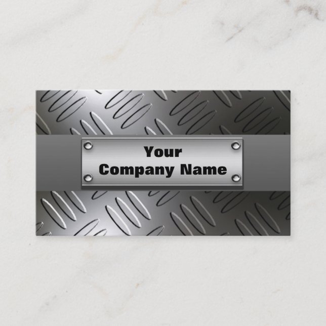 Metal Diamond Plate Business Cards (Front)