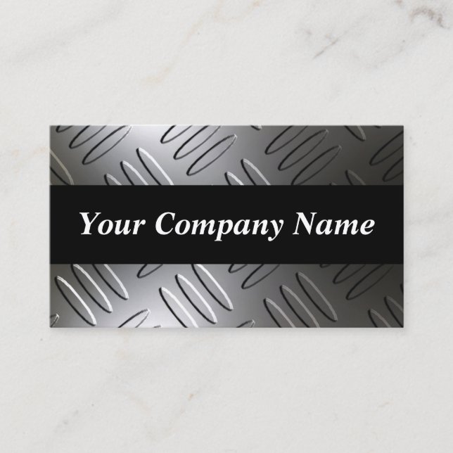 Metal Diamond Plate Indestructible Business Cards (Front)