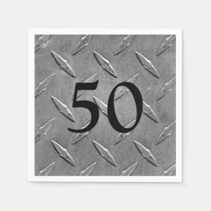 metal diamond plate pattern for birthday napkin