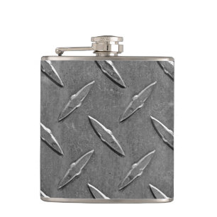 Metal Diamond Plating Hip Flask