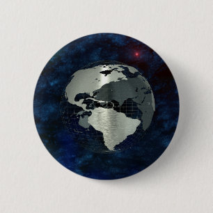 Metal Earth Globe 6 Cm Round Badge