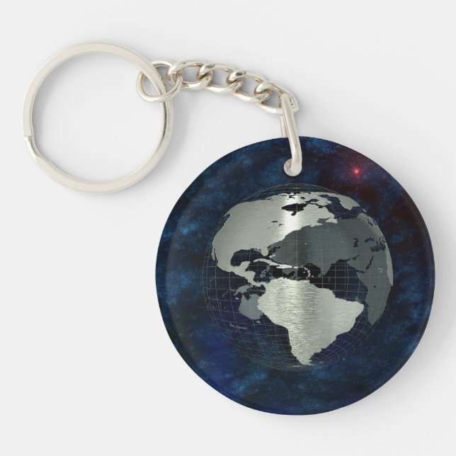 Metal Earth Globe Key Ring (Front)