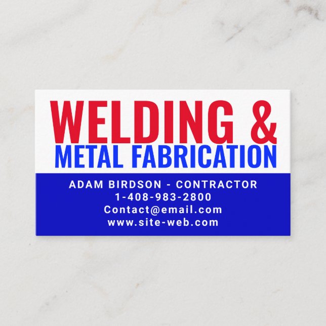 Metal Fabrication & Welding Contractor Services |  Calling Card (Front)