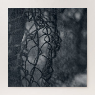 Metal fence grid fine art jigsaw puzzle