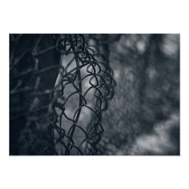 Metal fence grid fine art photo print (Front)