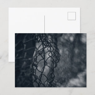 Metal fence grid fine art postcard