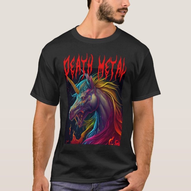 Metal Festival Puking Unicorn Death Metal Unicorn  T-Shirt (Front)