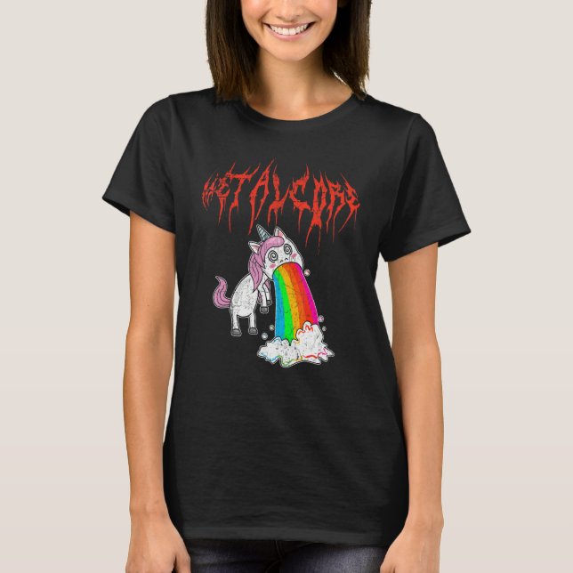 Metal Festival Puking Unicorn Death Metal Unicorn T-Shirt (Front)