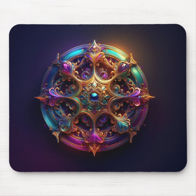 Metal Flower Fractal Mouse Mat (Front)