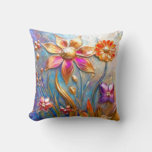 Metal Flowers Cushion