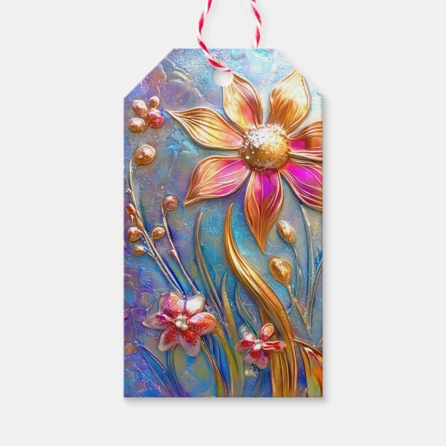 Metal Flowers Gift Tags (Front)