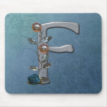 Metal Flowers Monogram F