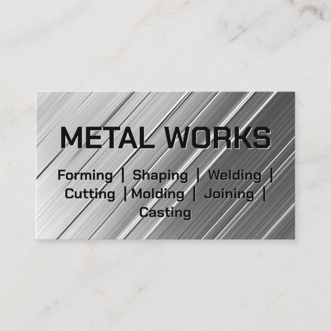 Metal Forming Welding Moulding Cutting Works Business Card (Front)