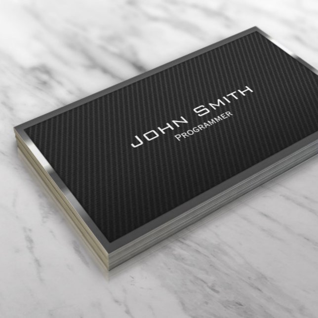 Metal Frame Black Carbon Fibre Programmer Business Card (Creator Uploaded)