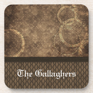 Metal Gear Steampunk Coaster Set, Brown
