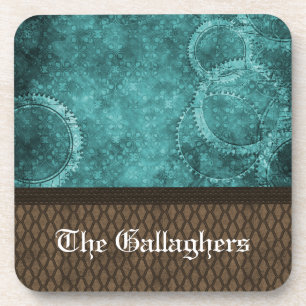 Metal Gear Steampunk Coaster Set, Teal