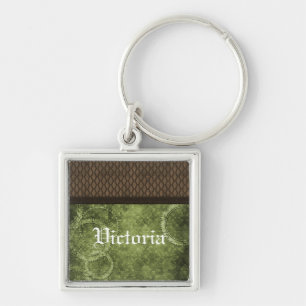 Metal Gear Steampunk Premium Keychain, Green Key Ring