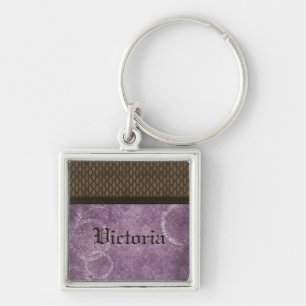 Metal Gear Steampunk Premium Keychain, Purple Key Ring
