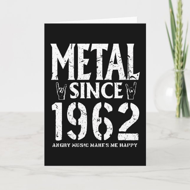 Metal Gift Birthday Vintage 1962 Card (Front)