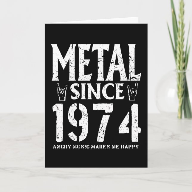 Metal Gift Birthday Vintage 1974 Card (Front)