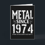 Metal Gift Birthday Vintage 1974 Card<br><div class="desc">Metal birthday gift for metal music fans born in 1974</div>