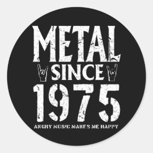 Metal Gift Birthday Vintage 1975 Classic Round Sticker