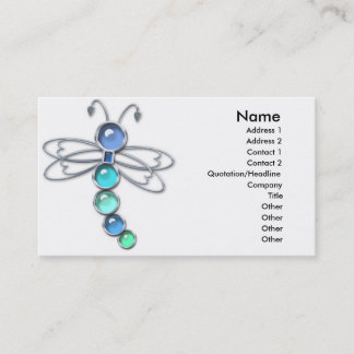 Metal & Glass Dragonfly Business Card