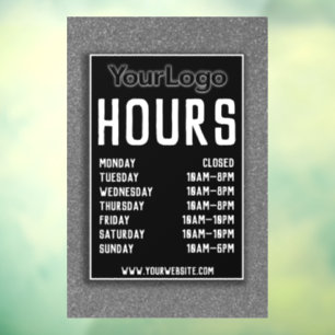 Metal Glitter Shop Decor Store Hours Grand Opening Window Cling