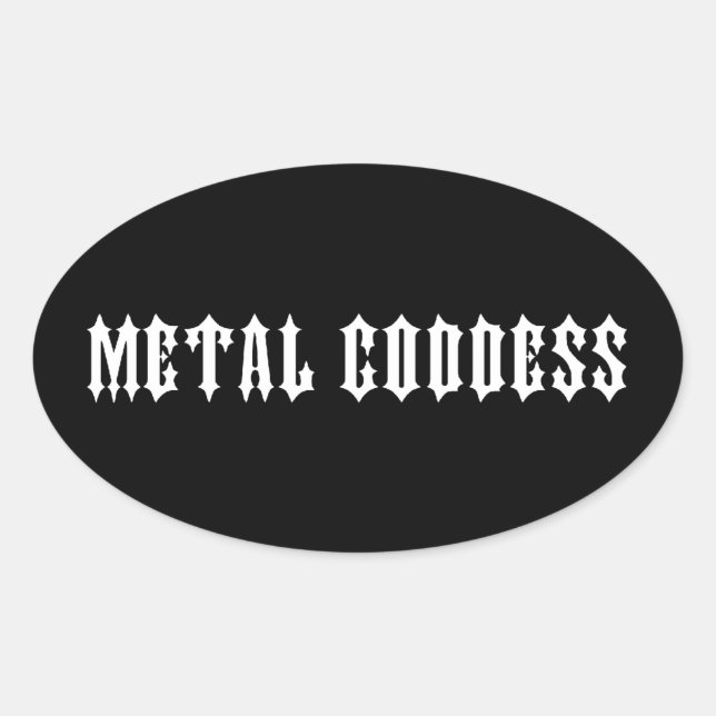 Metal Goddess Oval Sticker (Front)