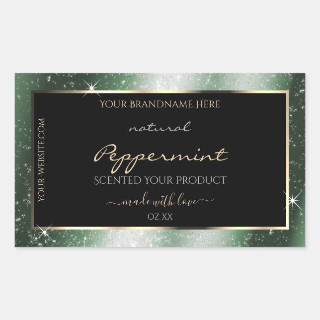Metal Green Sparkle Glitter Frame Product Label (Front)