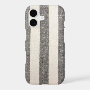 Metal Grey and Cream Striped iPhone Cases