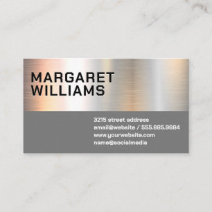 Metal   Grey Business Card