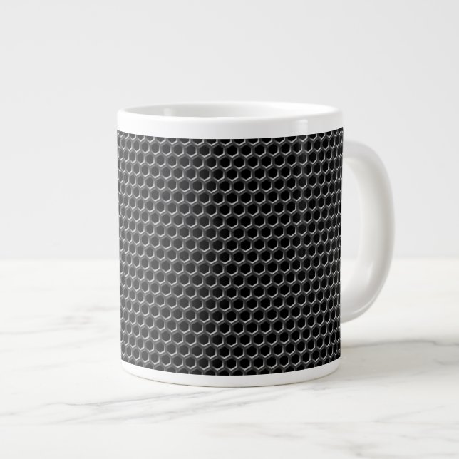Metal grid pattern - background large coffee mug (Front Right)