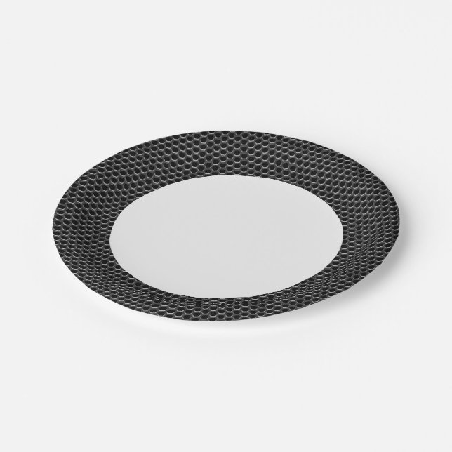 Metal grid pattern - background paper plate (Angled)