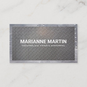 Metal Grid Pattern   Rivets Business Card
