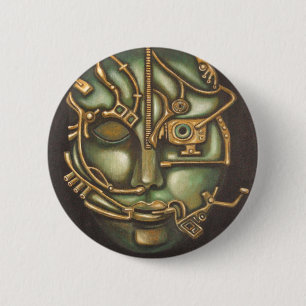 Metal Head 6 Cm Round Badge