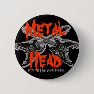 Metal Head 6 Cm Round Badge