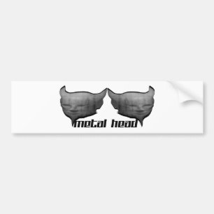 metal head bumper sticker