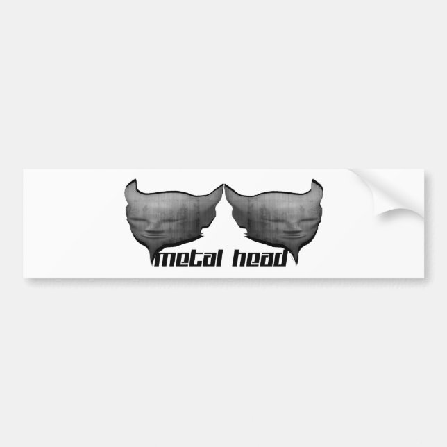 metal head bumper sticker (Front)