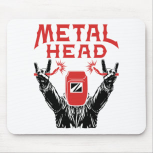 Metal Head Funny Welder Welding Helmet Mouse Mat