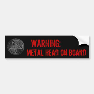 Metal Head on Board Bumper Sticker