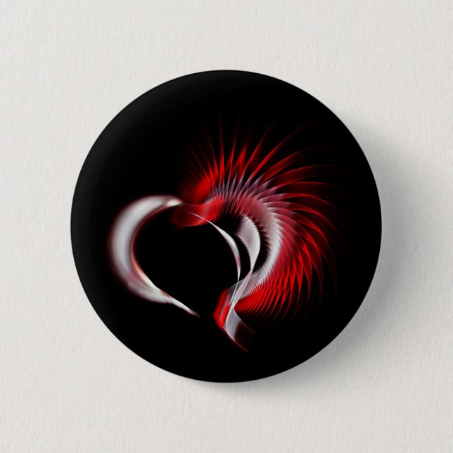 Metal Heart 6 Cm Round Badge (Front)