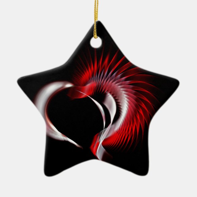 Metal Heart Ceramic Tree Decoration (Front)