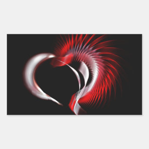 Metal Heart Rectangular Sticker